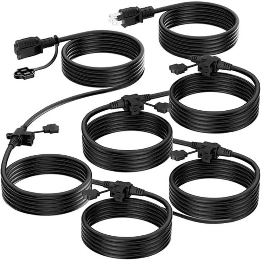 Outdoor Extension Cord 50 FT,Evenly Spaced 6Outlets Plugs,16/3 SJTW Weatherproof